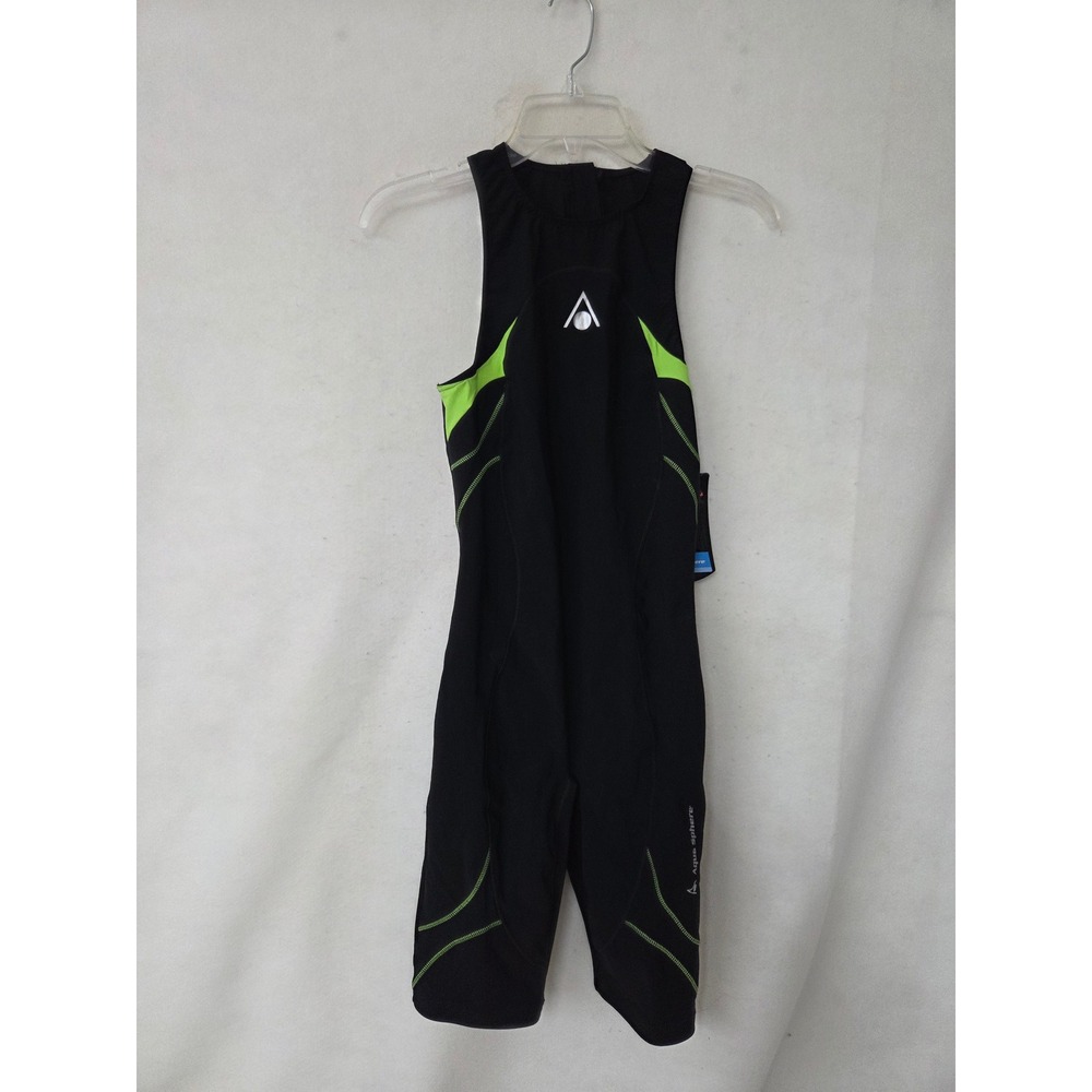 Aqua Sphere Energize Speed Suit Womens 32 Black Green Triathlon Swim SM102013080